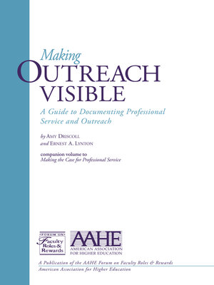 cover image of Making Outreach Visible